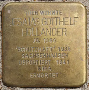 Stolperstein dedicated to Jesaias Gotthelf Hollander
