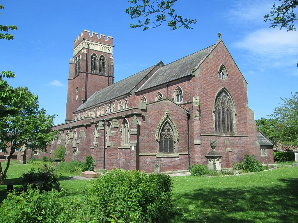 Christ Church parish church, Albert Square, Fenton, Staffordshire, seen from the southeast