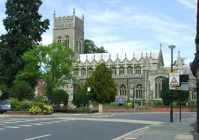 The Church of St Margaret in Ipswich, Suffolk, England. The medieval church is a Grade I listed building.