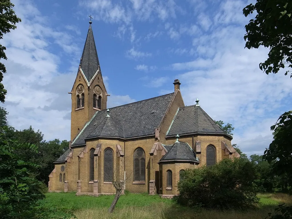 Bitterfeld, "Bauermeister-Gedächtniskirche Deutsche Grube" erbaut 1905-1907 (Quelle: evangelischen Kirchengemeinde Bitterfeld)