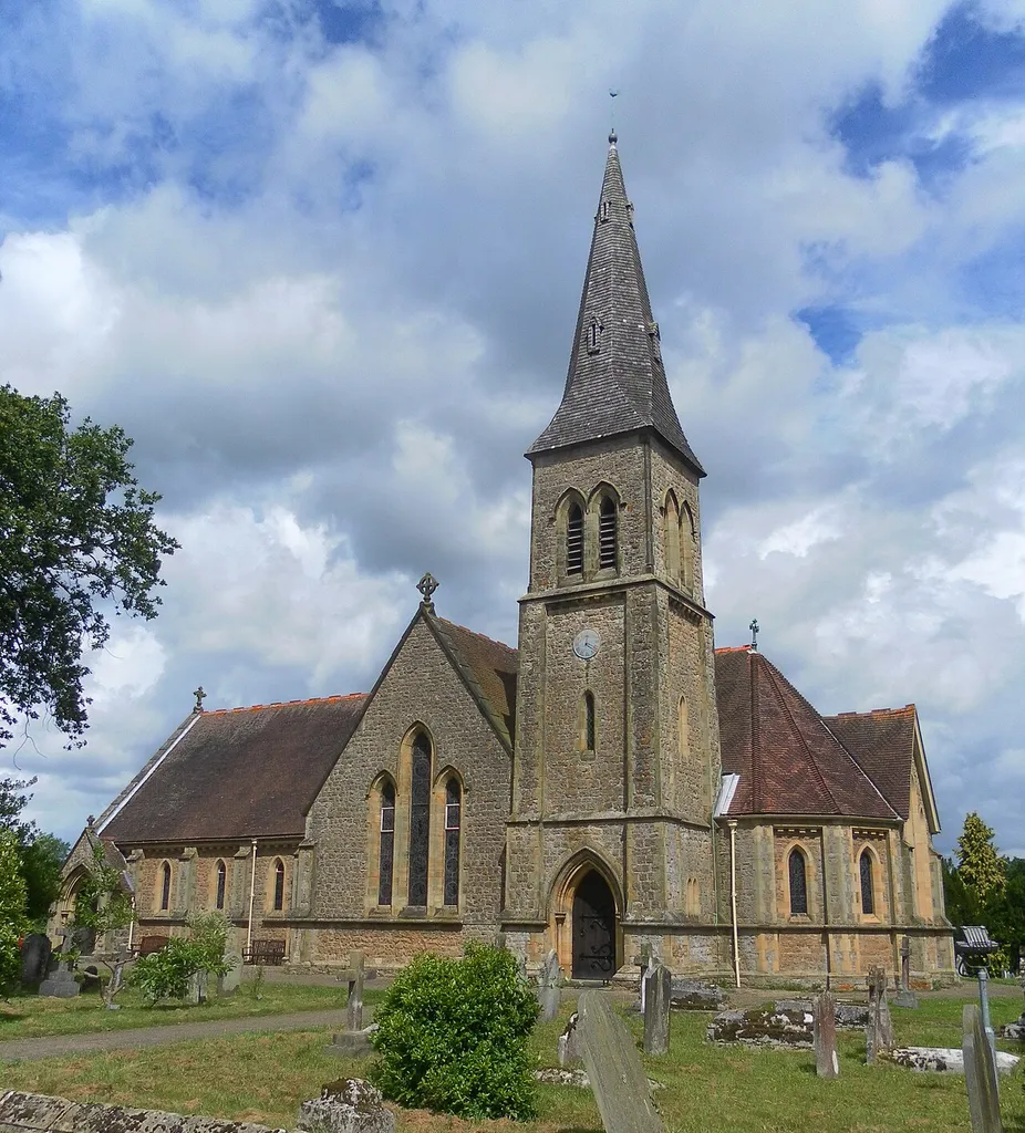 St John the Evangelist parish church, London Road, Hildenborough, Kent, England. Built in the 19th century for Hildenborough village, which was then in the large parish of Tonbridge. It is now separately parished.