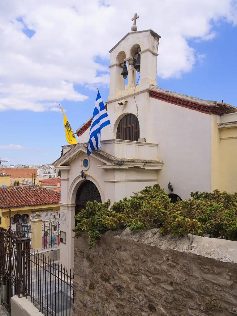 The church of Panagia Chrysokastriotissa in Plaka, Athens. The original byzantine church has been modified many times.