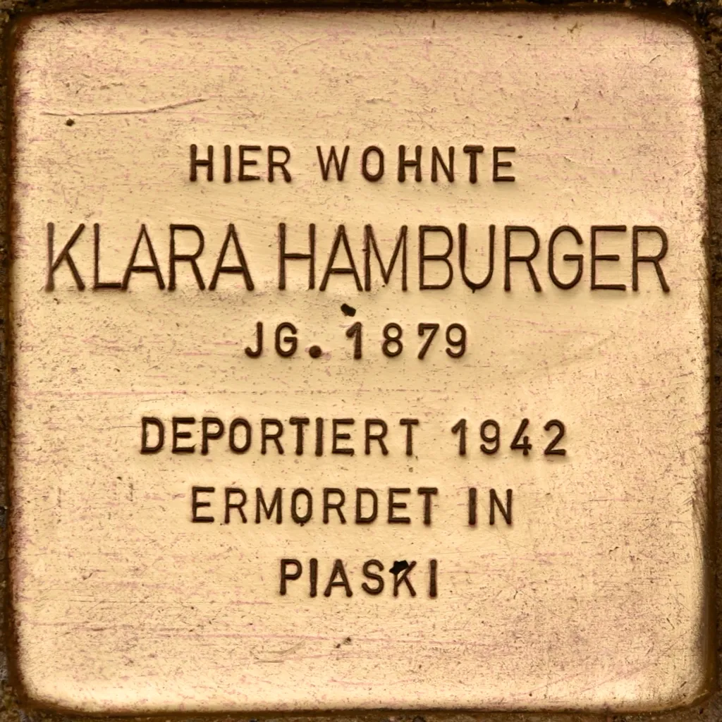 Stolperstein dedicated to Klara Hamburger