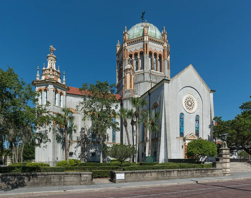 A southeast view of Memorial Presbyterian Church, St. Augustine, Florida