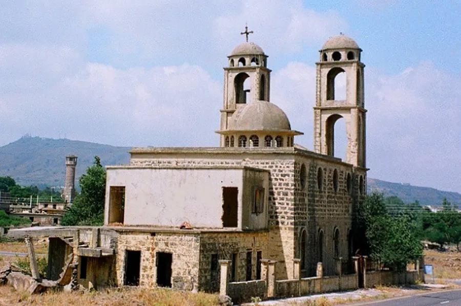 The Greek Orthodox Church in the city of Quneitra, in the Syrian Golan Heights.