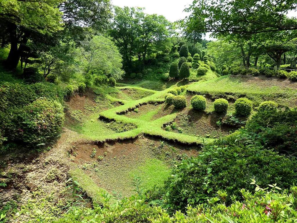 山中城（障子掘）;西ノ丸付近より撮影 ;2009/6/13撮影