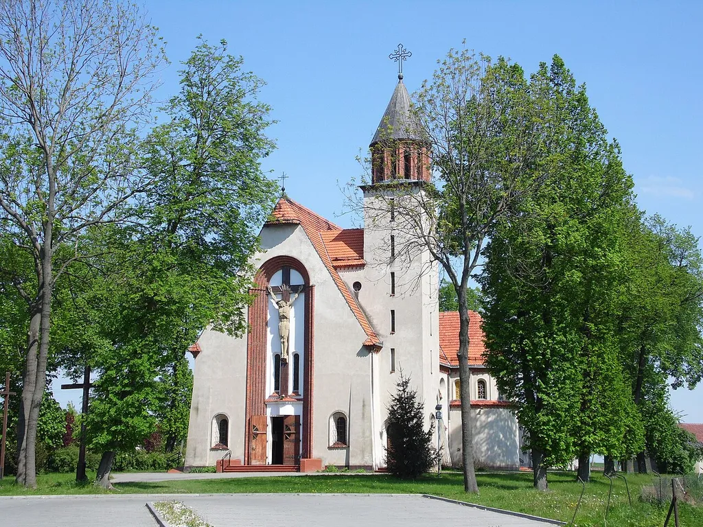 Church. Sacred Heart of Jesus in the years 1935-1936, Drobnin / Leszno district / province. Greater Poland / Poland