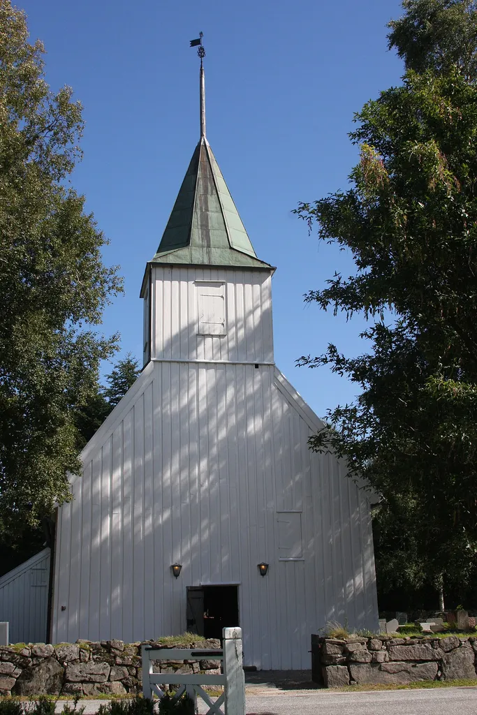 Sögne Old Church (Søgne gamle kirke) in Sögne municipality, 15 km west of Kristiansand, Norway. Medieval.