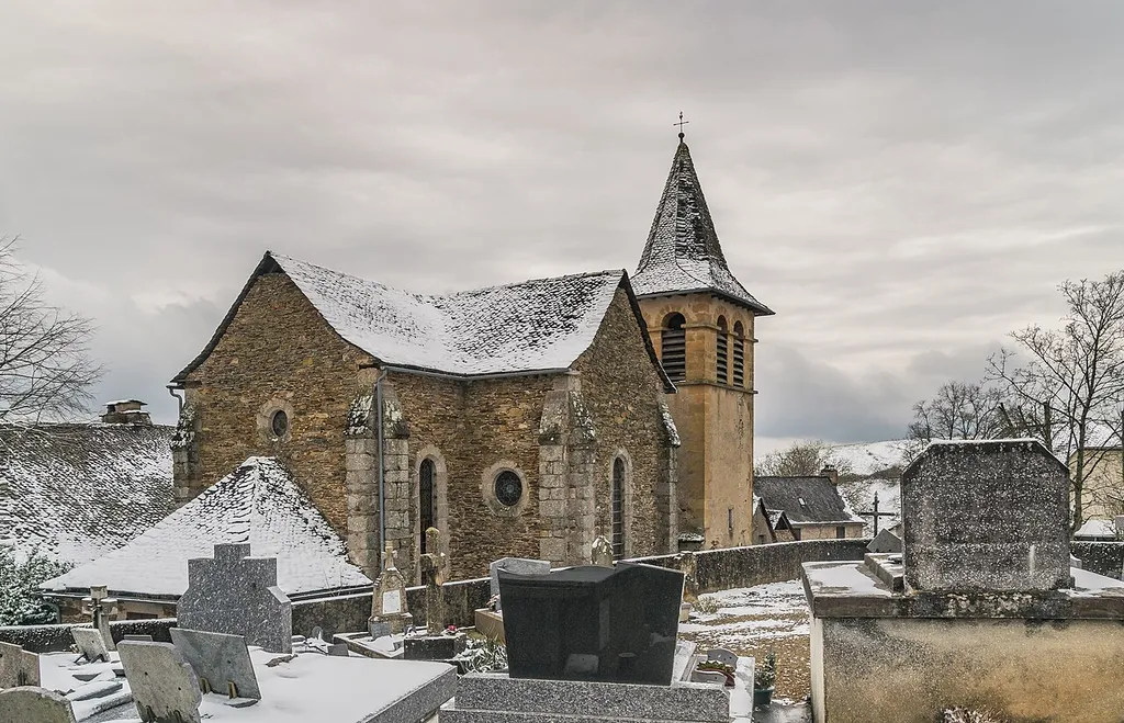 Saint Marcel church in Saint-Marcel, commune of Conques-en-Rouergue, Aveyron, France