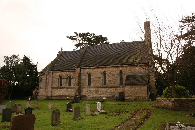 St.Edward's church, Sudbrooke, Lincs. Neo-Norman by Dobson of Newcastle in 1862, paid for by the Ellison family, bankers in Lincoln who lived at Sudbrooke Hall. The Hall is now gone and the parkland developed with housing.