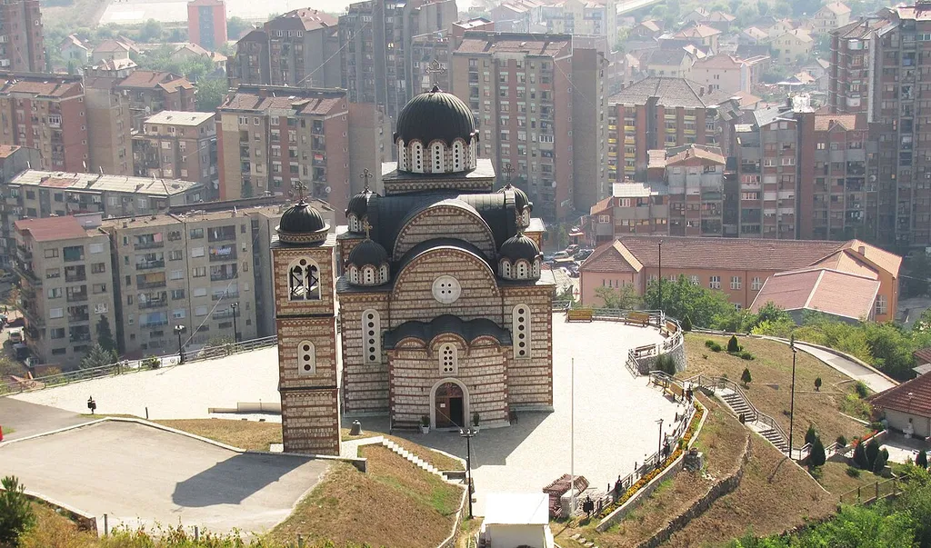 Church in northern part of Kosovska Mitrovica, Kosovo.