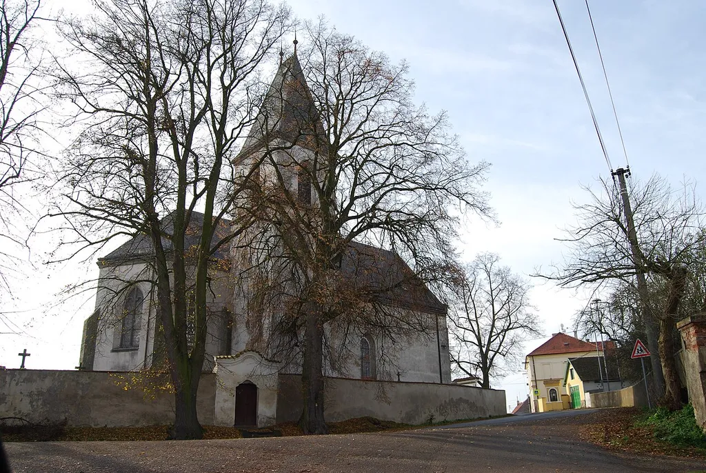 Bubovice, parf of Volenice village in Příbram District, Czech Republic. Church