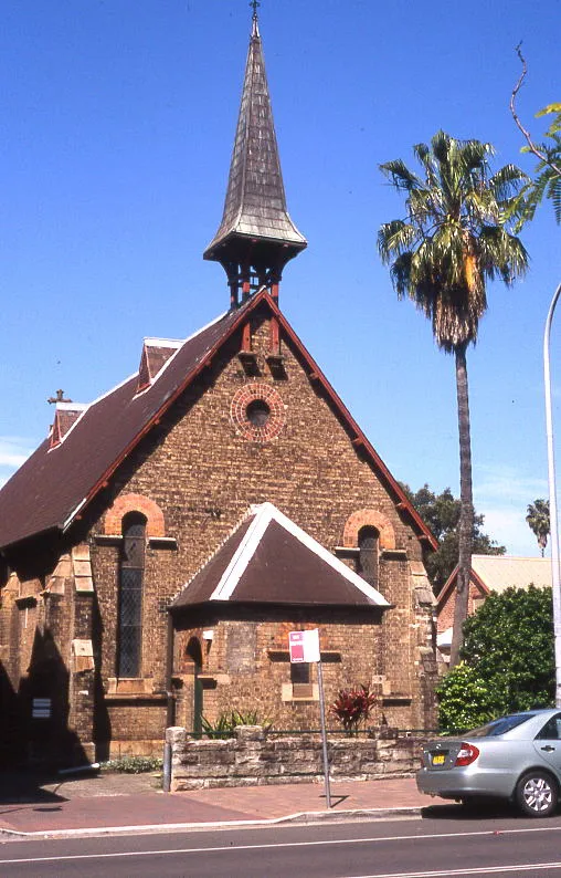 St John's Anglican Church, Broughton Street, Kirribilli, New South Wales, Sydney (Kodachrome slide scanned at low res, originally taken circa 1985)