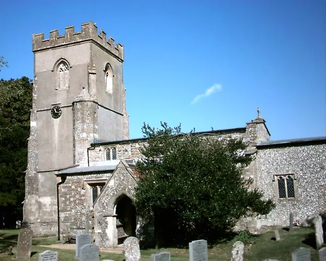St Nicholas' parish church, Baydon, Wiltshire, seen from the south