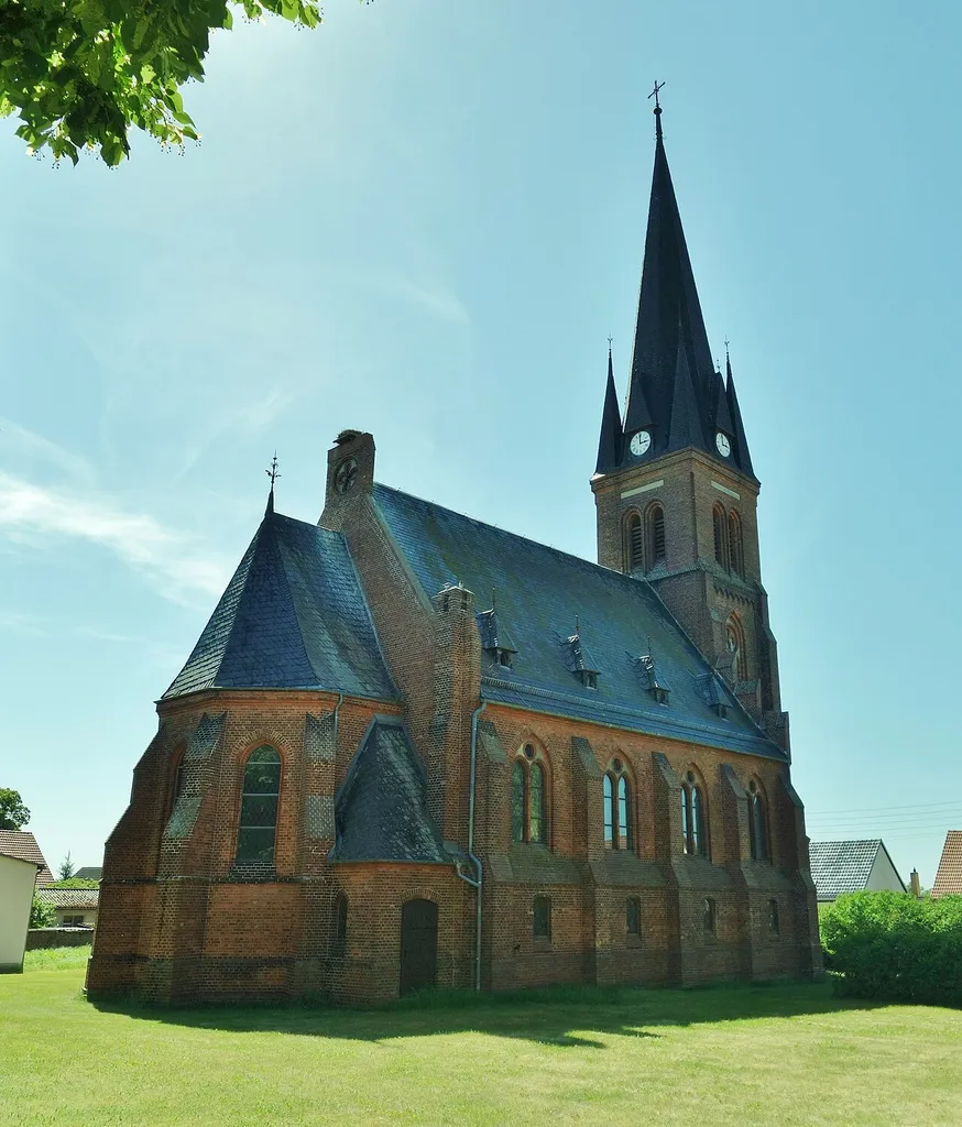 North-eastern view of the church in Bralitz, Bad Freienwalde (Oder) municipality, Märkisch-Oderland district, Brandenburg state, Germany.