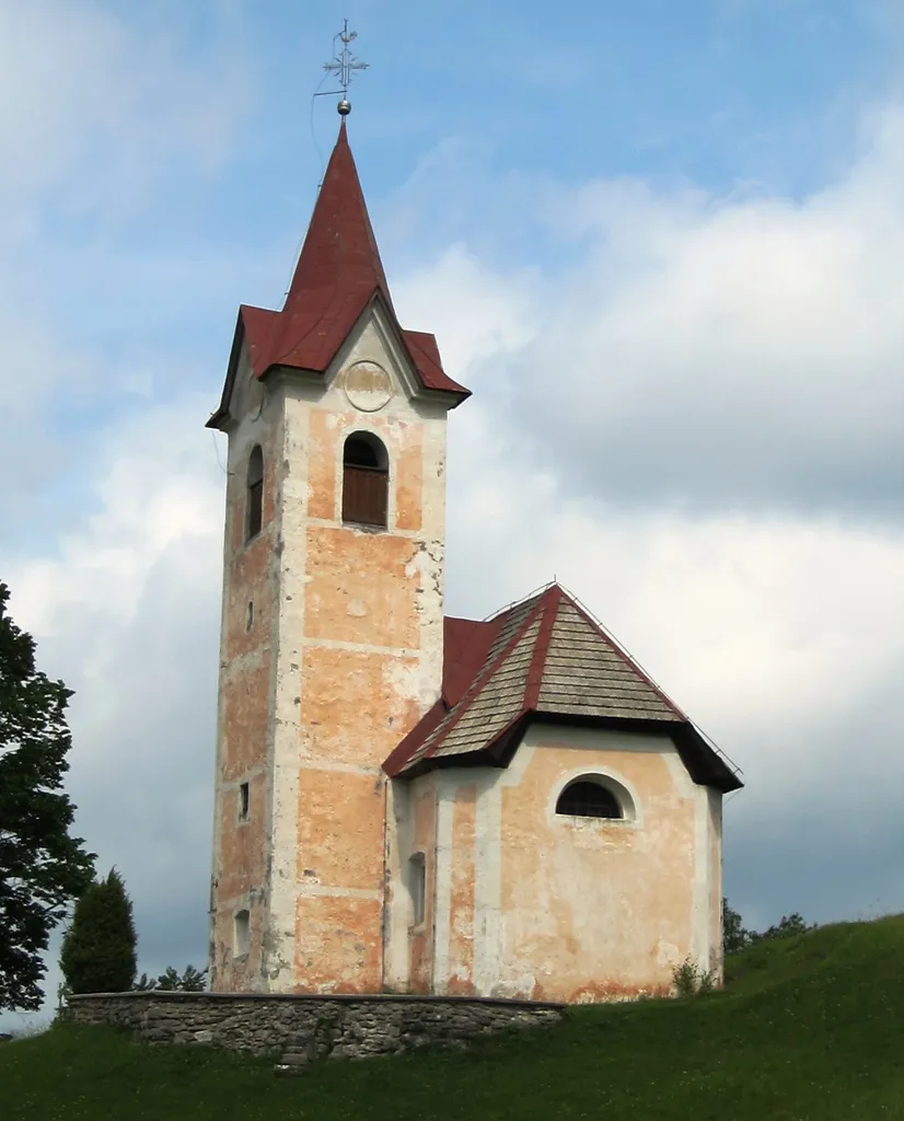Saint Gertrude's Church in Selo nad Polhovim Gradcem, Municipality of Dobrova–Polhov Gradec, Slovenia