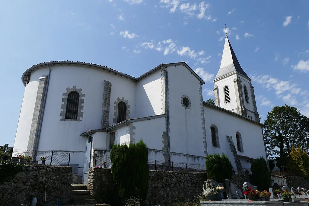Saint-John-the-Baptist's church in Guiche (Pyrénées-Atlantiques, Nouvelle-Aquitaine, France).