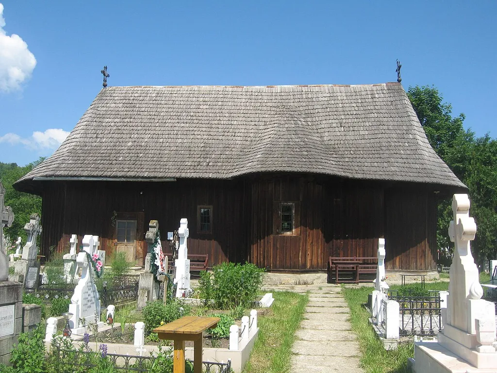 St. Nicholas Wooden Church in Vama, Suceava County, Romania