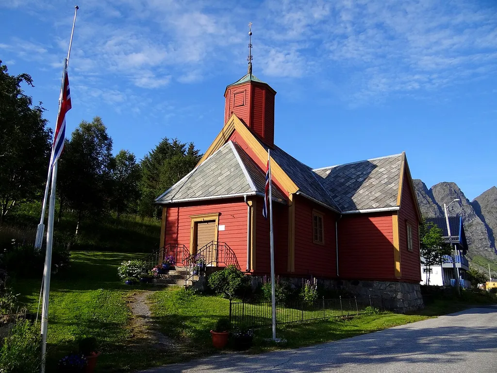 The church in Torsken, Troms, Norway, built in 1784.