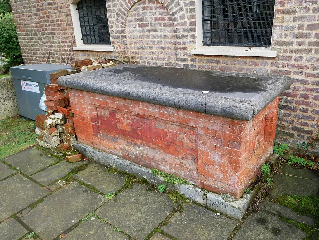 The Grade II listed tomb of Elizabeth Grey to the north of the Church of Saint Peter, Petersham.