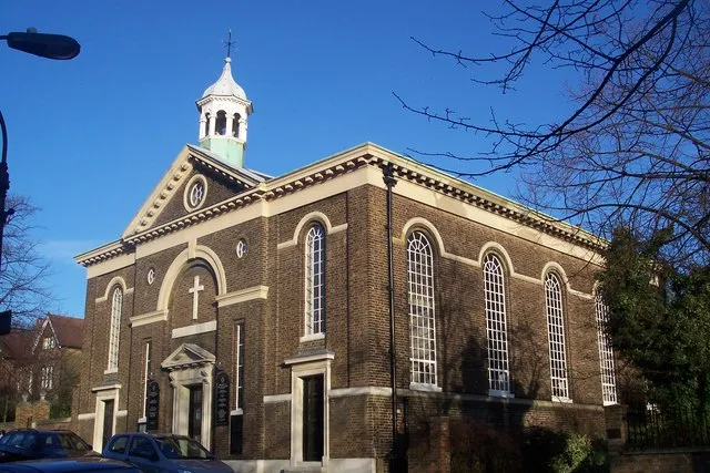 Parish church of the Ascension, Dartmouth Row, Blackheath, London SE10, seen from the southwest