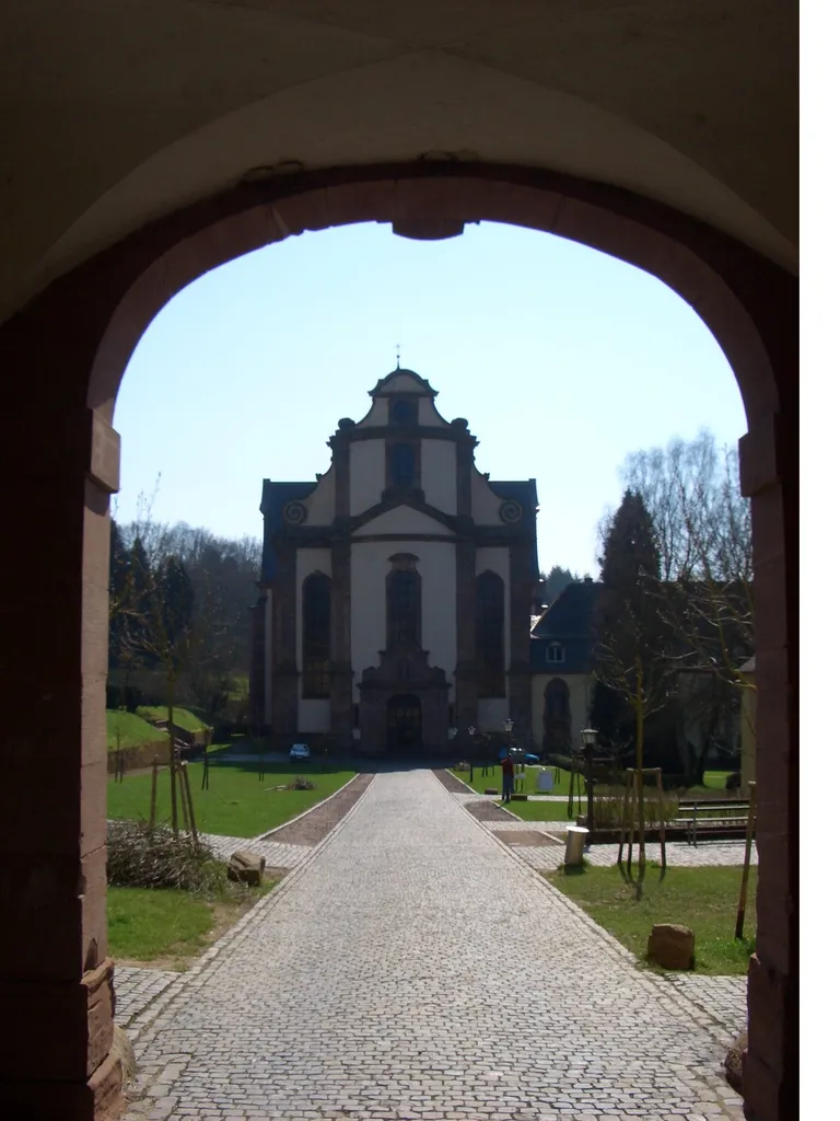 Entering Himmerod Abbey, Eifel, Germany