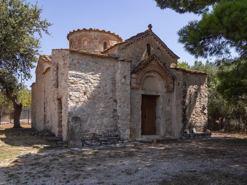 The 10th century byzantine church of the Transfiguration of Christ at Koropi, Greece.
