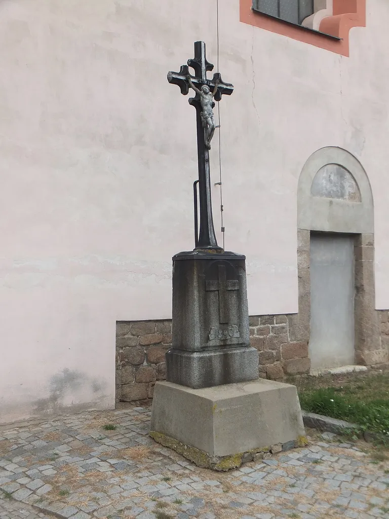 Cross by the Saint Nicholas church at the square of George of Poděbrady in Nový Knín