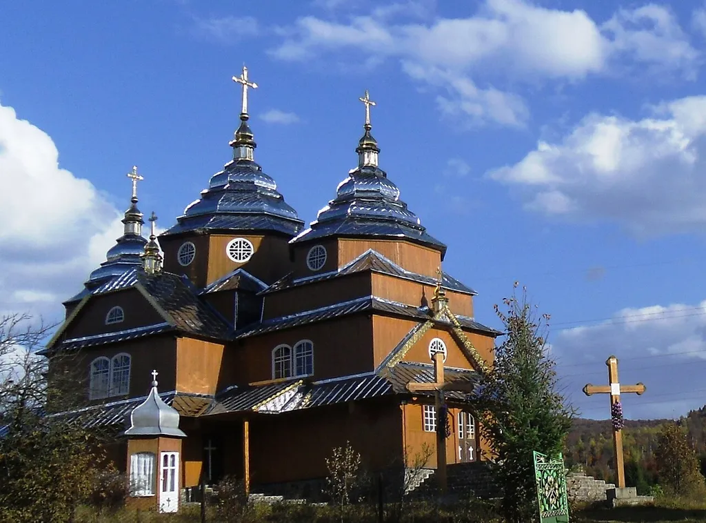 Church of the Blessed Eucharist, Klymets (a wooden 1825). The village in Skole district, Lviv region.