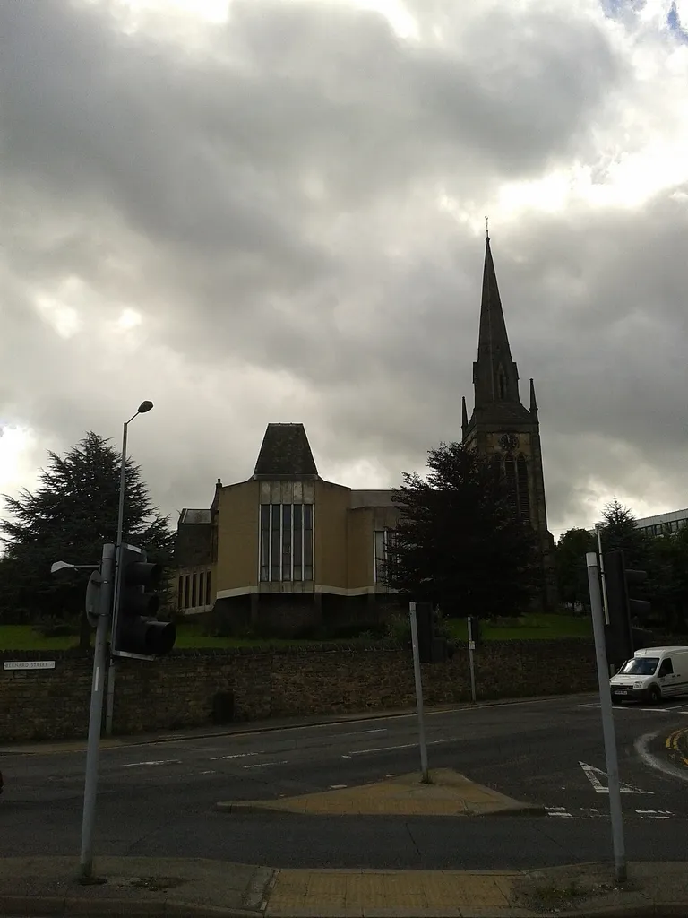 Parish church of St John the Evangelist, Bernard Street, Hyde Park, Sheffield, South Yorkshire, seen from the north