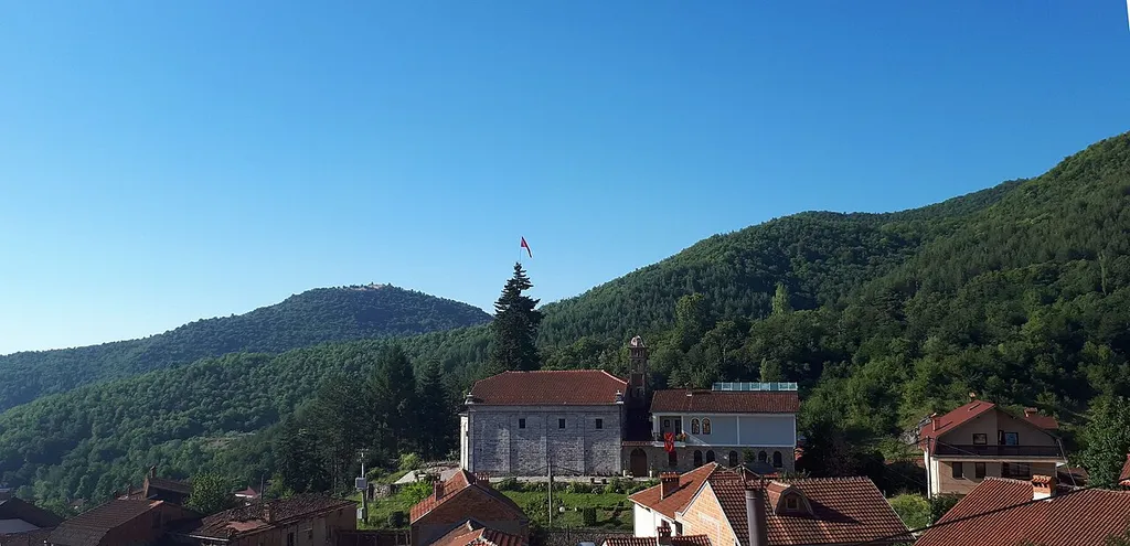 St. Nicholas Church with the surrounding area in the village of Vevčani