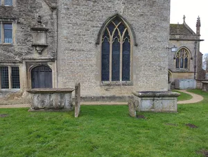 Two Monuments In Churchyard By Path South Of South Transept Of Church Of St Cyriac