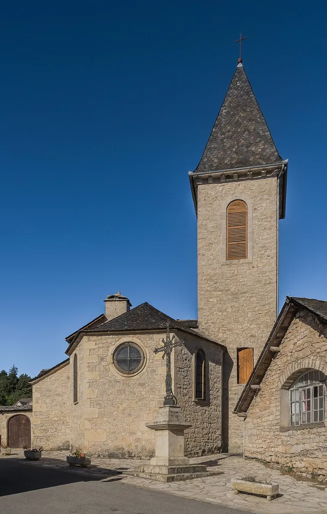Saint Romain Church in Saint-Rome-de-Dolan, Lozère, France