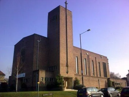 St Francis' parish church, Castle Road, Salisbury, Wiltshire, seen from the southwest
