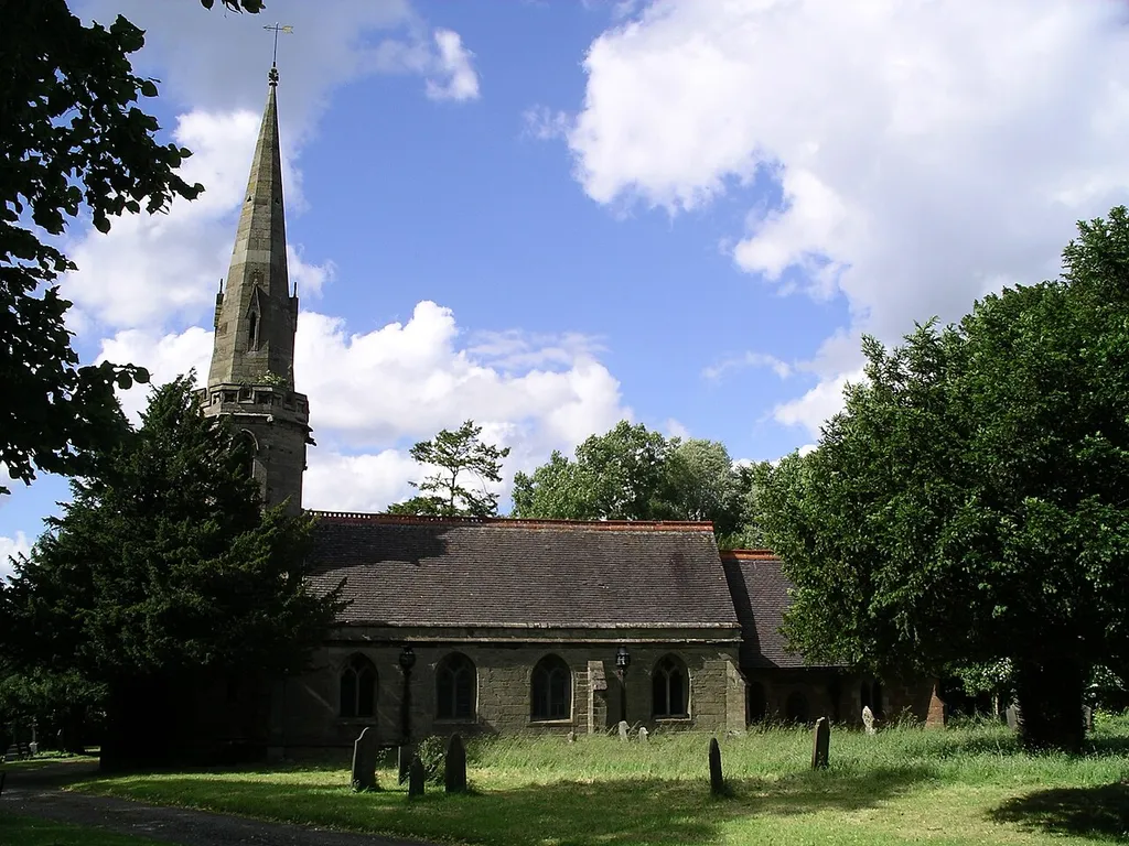 St James' parish church, Ansty, Warwickshire, seen from the south