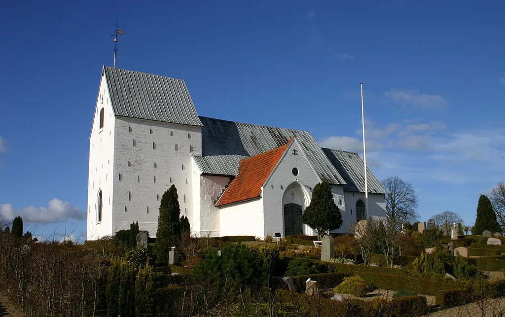 Harte Kirke Old church buildt in 12.century.Roman style.Placed on a hill in Harte, a little suburban city to Kolding