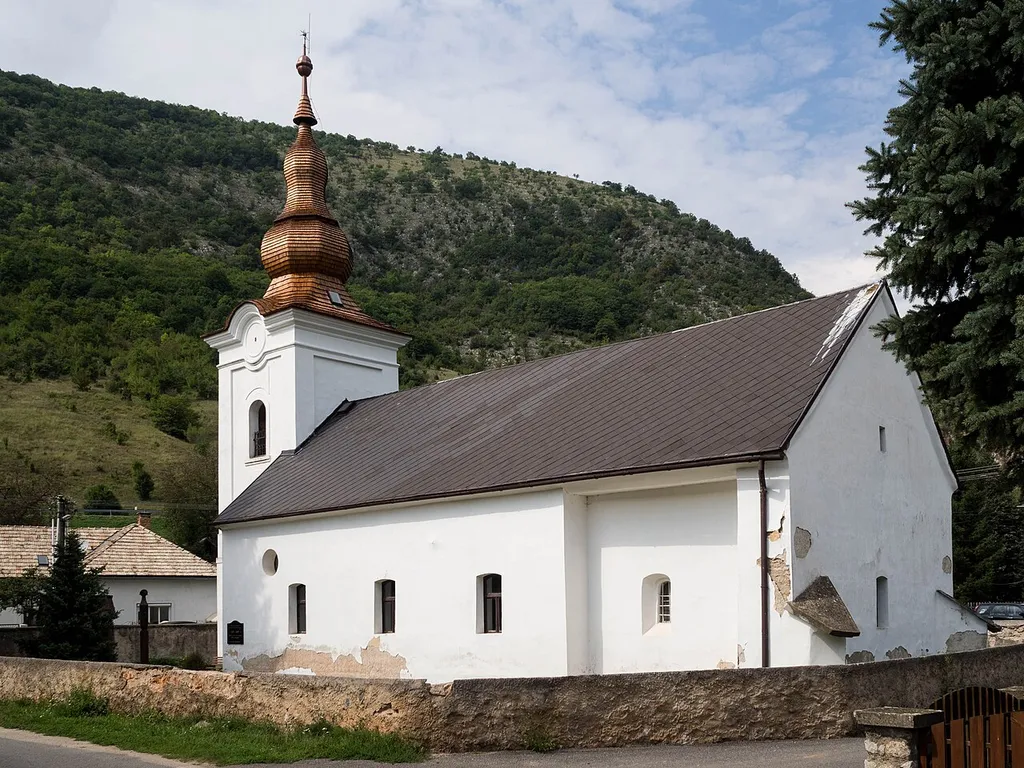 Reformed Church in Slavec, Slovakia. Gothic building from the 15th century, rebuilt in 1801 in classical style.