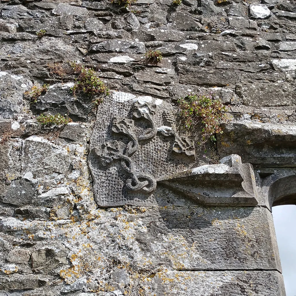 Carved detail on South window at Grace's Chapel