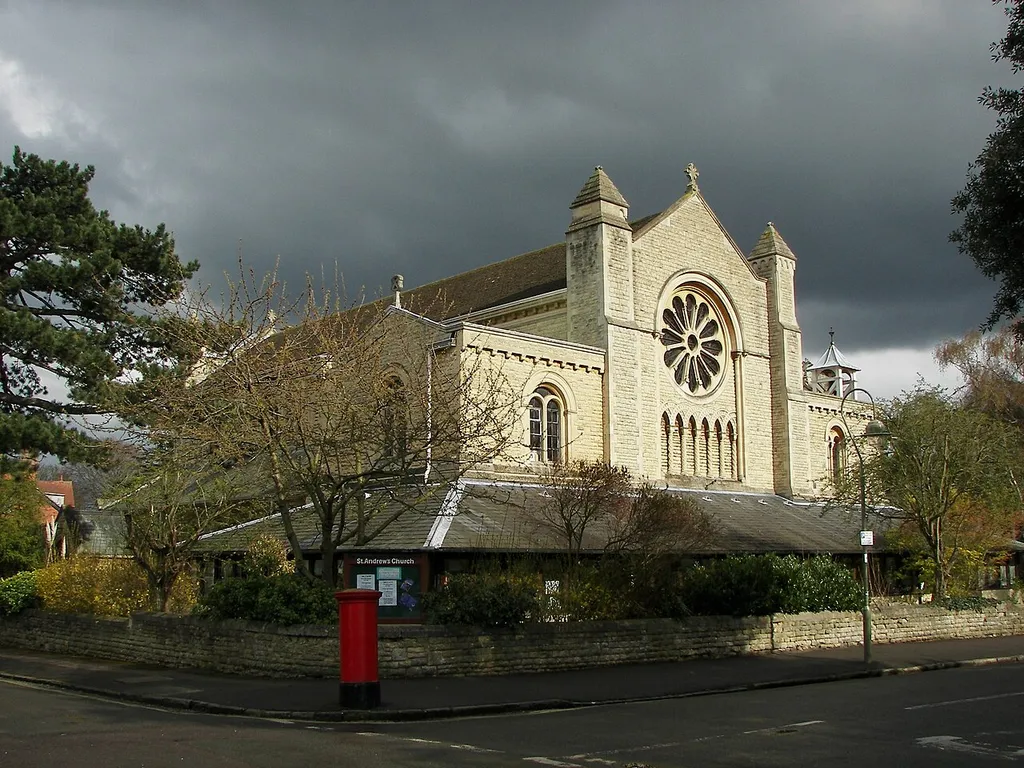 St Andrew's parish church, Northmoor Road, Oxford, England, at the junction with Linton Road, seen from the northwest