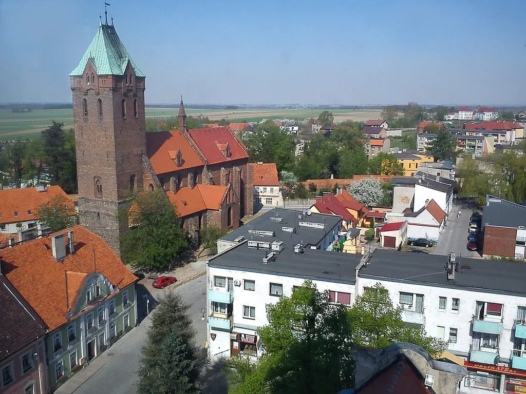 Byczyna, widok z wieży ratuszowej.