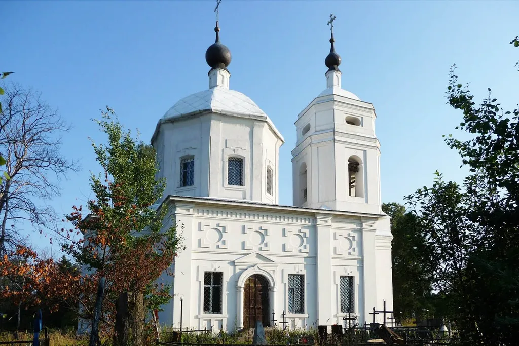 The Church of the Holy Mandylion (1785) in the village of Kablukovo. Shchyolkovsky District. Moscow oblast. Russia.