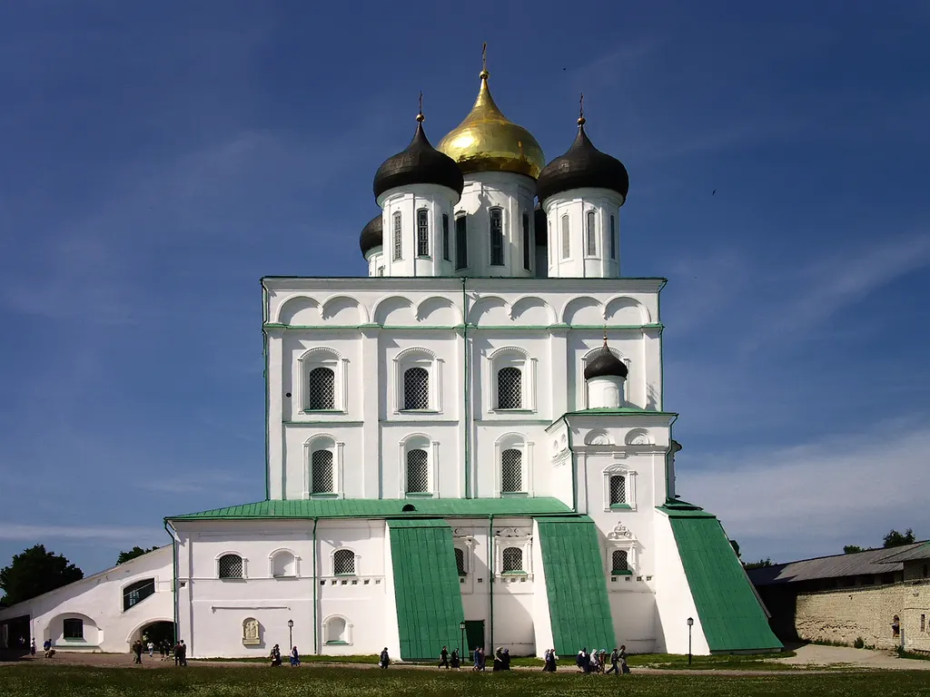 Holy Trinity Cathedral in Pskov, Russia.