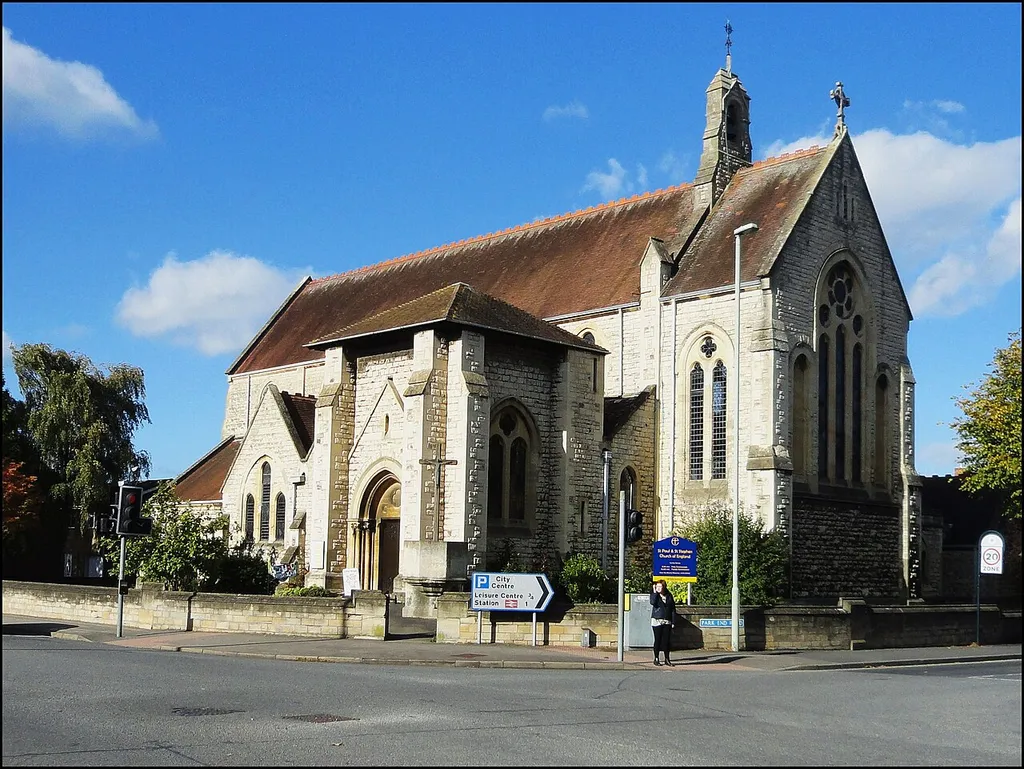 Parish church of SS Paul and Stephen, Stroud Road, Gloucester, seen from the south