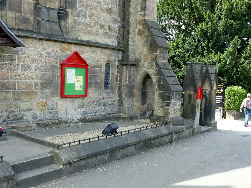 Photograph of Christ Church, Belper, showing gate piers, Derbyshire England
