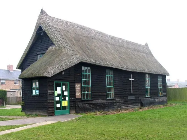 St Francis' parish church, Boar's Tye Road, Silver End, Essex, seen from the west