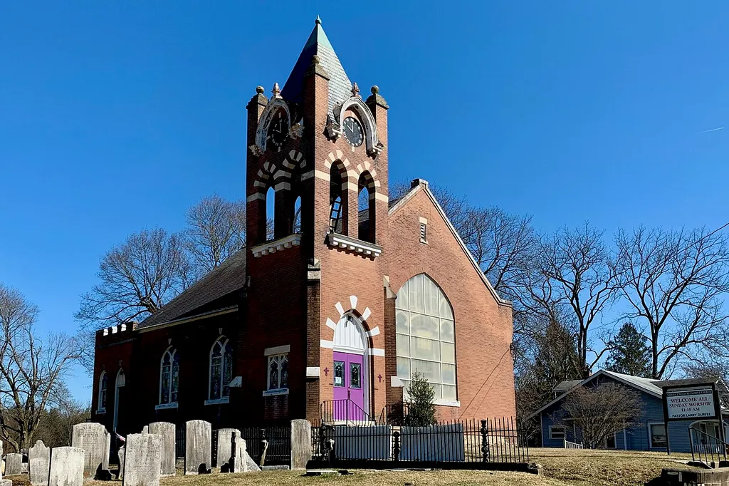The Asbury United Methodist Church in Asbury, New Jersey. Contributing property #14 of the Asbury Historic District.
