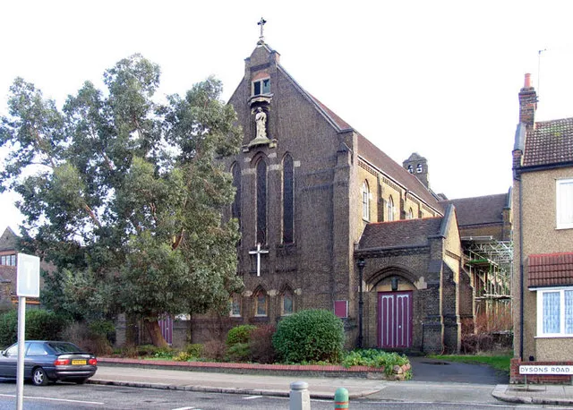 Former parish church of St Mary with St John, Dysons Road, Edmonton, London N18, seen from the west. Designed by the architect CHB Quennel and built in 1905–06.