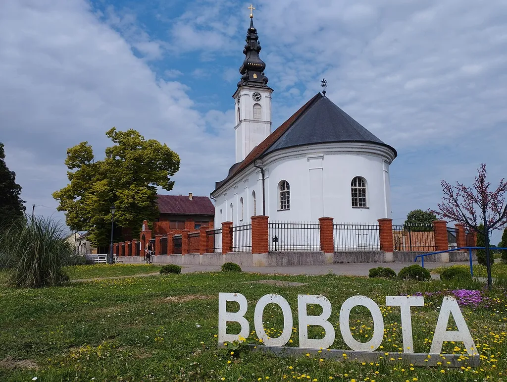 Serbian Orthodox Church in Bobota, village in Podunavlje region in Trpinja Municipality, eastern Croatia.