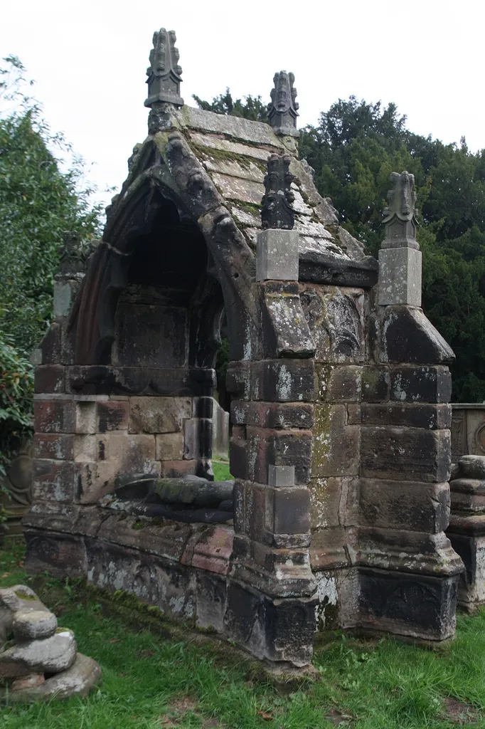 Canopied Tomb of a Member of the Venables Family in Churchyard of St Mary at Astbury, Cheshire. A grade II* listed monument. .mw-parser-output .messagebox{margin:4px 0;width:auto;border-collapse:collapse;border:2px solid var(--border-color-progressive,#6485d1);background-color:var(--background-color-neutral-subtle,#fbfcff);color:var(--color-base,#202122);box-sizing:border-box;border-inline-start-width:8px}.mw-parser-output .messagebox.mbox-small{font-size:88%;line-height:1.25em}.mw-parser-output .mbox-warning,.mw-parser-output .mbox-speedy{border:2px solid var(--border-color-error,#b22222);background:var(--background-color-error-subtle,#ffdbdb);border-inline-start-width:8px}.mw-parser-output .mbox-serious,.mw-parser-output .mbox-delete,.mw-parser-output .mbox-stop{border:2px solid var(--border-color-error,#b22222);border-inline-start-width:8px}.mw-parser-output .mbox-issue,.mw-parser-output .mbox-content{border:2px solid #f28500;background:var(--background-color-warning-subtle,#ffe);border-inline-start-width:8px}.mw-parser-output .mbox-query,.mw-parser-output .mbox-style{border:2px solid #f4c430;background:var(--background-color-warning-subtle,#ffe);border-inline-start-width:8px}.mw-parser-output .mbox-shit{border:2px solid #960;border-inline-start-width:8px}.mw-parser-output .mbox-license{border:2px solid #88a;border-inline-start-width:initial}.mw-parser-output .mbox-legal{border:2px solid var(--border-color-notice,#666);background:var(--background-color-base,#fff);border-inline-start-width:8px}.mw-parser-output .mbox-honor{border:2px solid #ca3;background:var(--background-color-warning-subtle,#fcf4db);border-inline-start-width:8px}.mw-parser-output .mbox-growth{border:2px solid #8d4;background:var(--background-color-success-subtle,#d5fdf4);border-inline-start-width:8px}.mw-parser-output .mbox-move{border:2px solid #93c;border-inline-start-width:8px}.mw-parser-output .mbox-protection,.mw-parser-output .mbox-message{border:2px solid var(--border-color-base,#aaa);bor