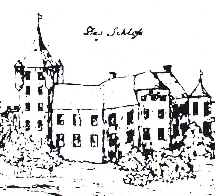 Drawing of castle Werth Westphalia 1740